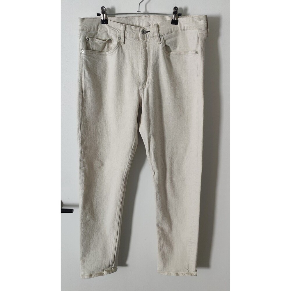 Rag and Bone Jeans Mens 33x31 (Tag 34x32) Fit 2 Slim Organic Cotton Cream Color